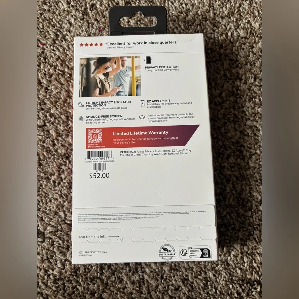 Black Privacy Screen Protector for iPhone 16 pro